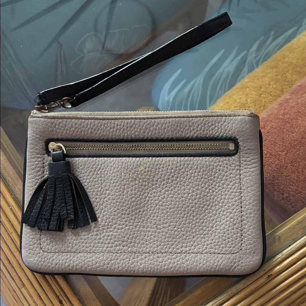 Kate Spade Taupe and Black Wristlet